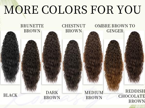 ORSUNCER Ponytail Extension 30 Inch Drawstring Pony Tails Hair Extensions for Women Long Curly Brunette Brown Ponytail Synthetic Hairpieces for Daily Use