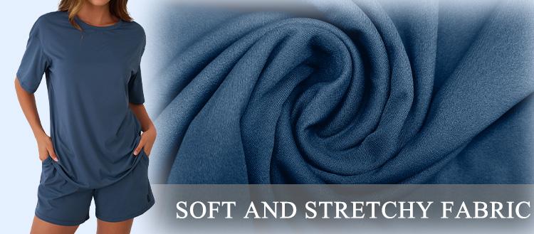 Automet Cloud Women's Two Piece Lounge Set 2025 Summer Casual  Shirts Biker Shorts Matching Airport Travel Outfit