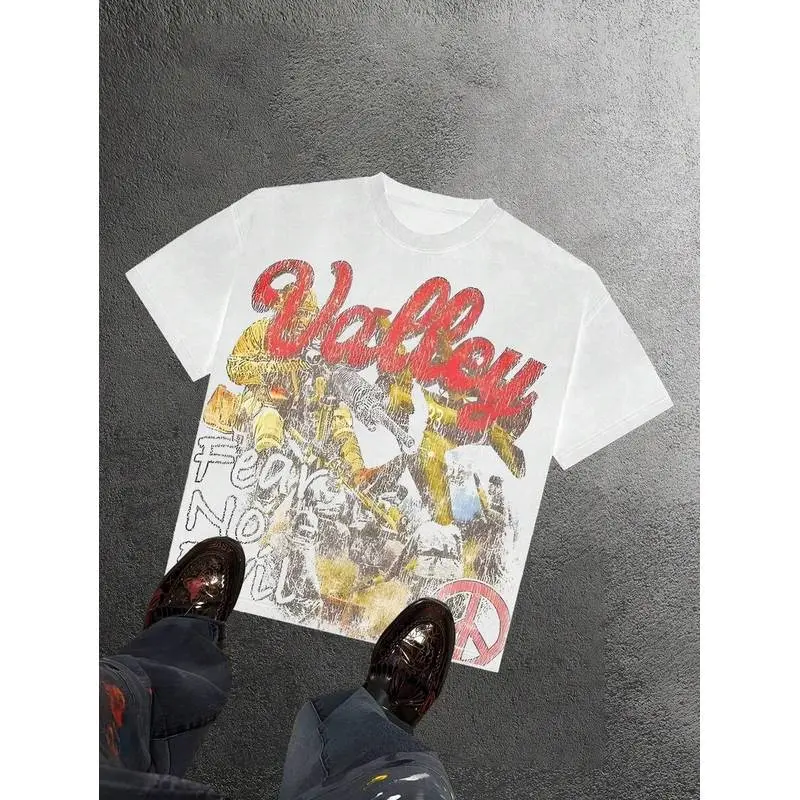 Valley Fear No Evil (220 Cotton T-Shirt)Men's T-Shirt, Cotton Casual T-Shirt, Loose Style, Versatile, Unisex
