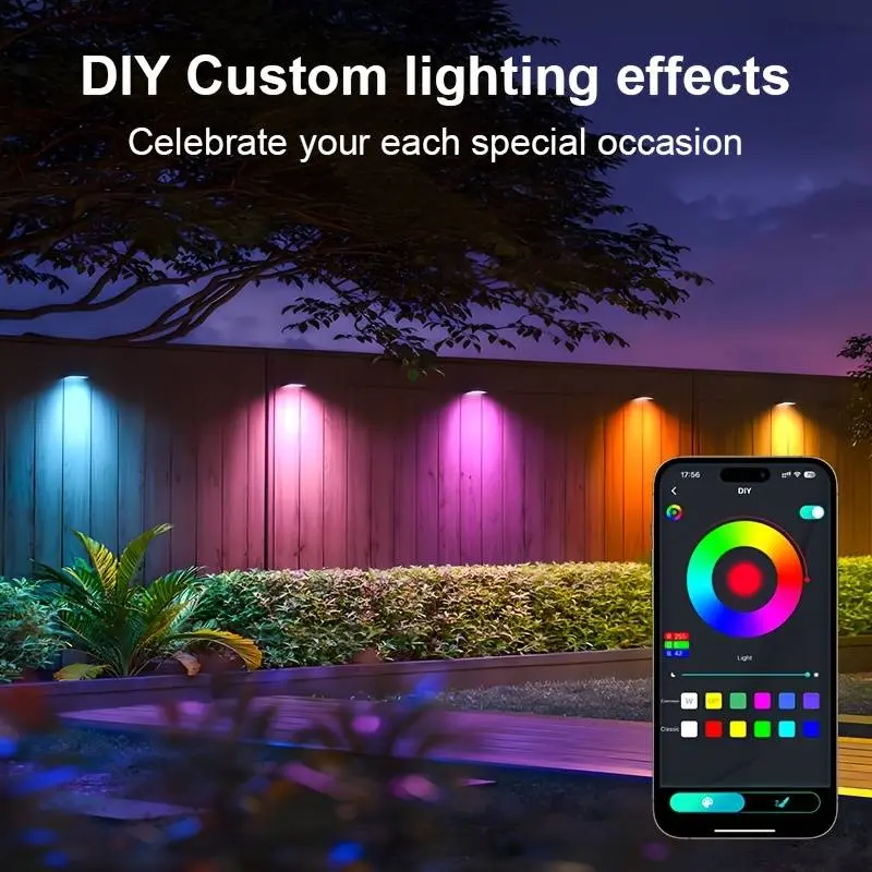 RGB Eave Outdoor Lights, Permanent Smart LED Roofline Lights for House Exterior, App & Remote Control, DIY Custom Modes, Music Sync, IP67 Waterproof Outdoor Lighting for Christmas, Halloween, Thanksgiving, Holiday Parties, Patio & Home Decor