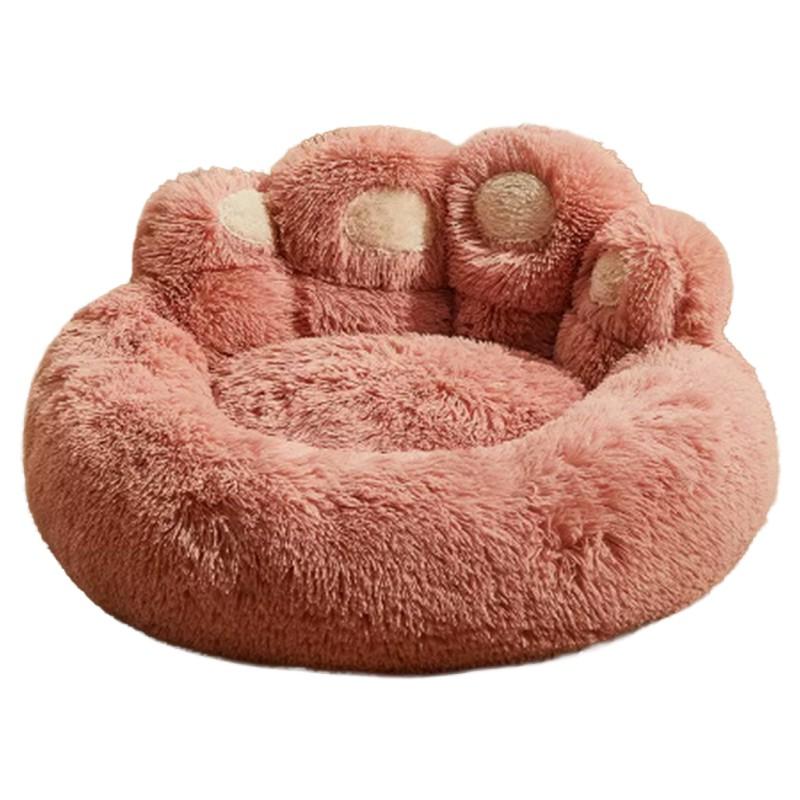 Bear Paw Plush Pet Bed, Soft Padding and Stable Support, Home