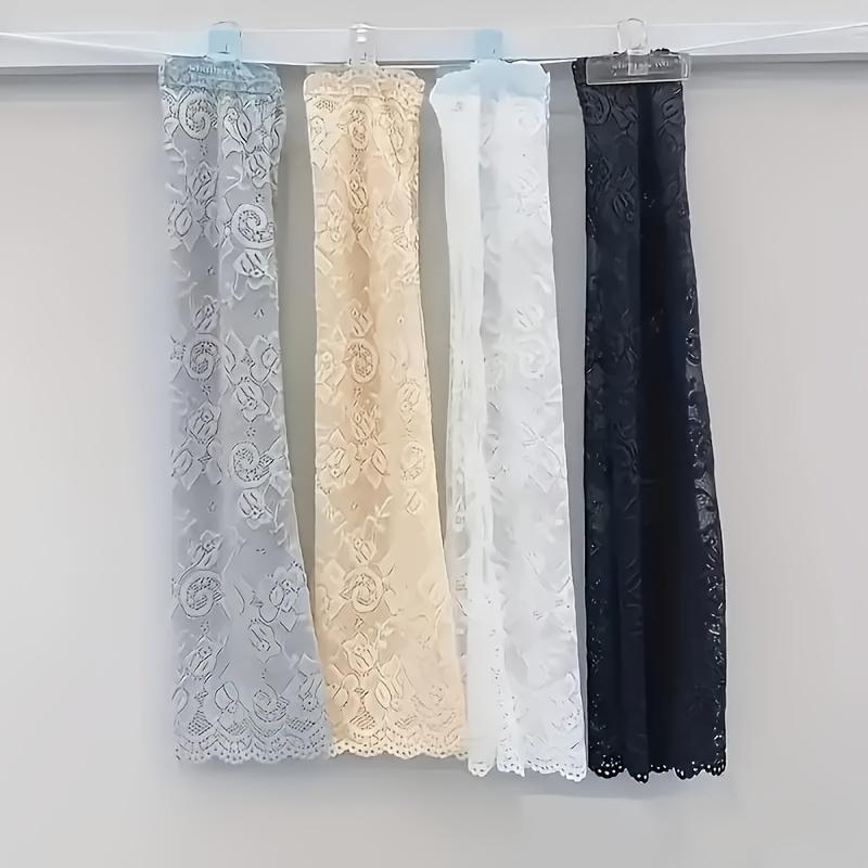 Women's Fashion Lace Sleeves 3 Pairs, Summer Elastic Breathable Lightweight Sleeves with Floral Embroidery, Suitable for Various Outfits, Outdoor Activities and Sun Protection, Transparent Sleeves