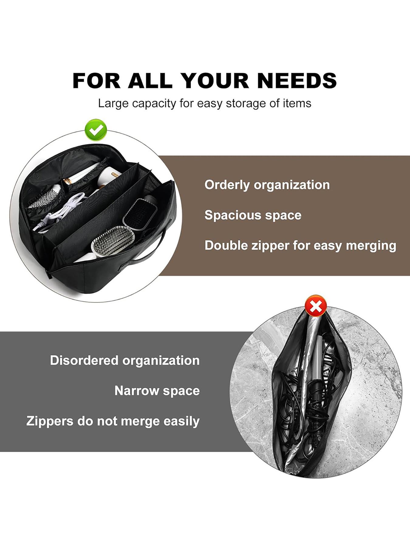 Hot Hair Tools Travel Bag, Large Capacity Wide-Open Pouch, Hair Accessories Organizer, Ideal for Flat Irons, Straighteners, Curling Iron, Travel Essentials for Women