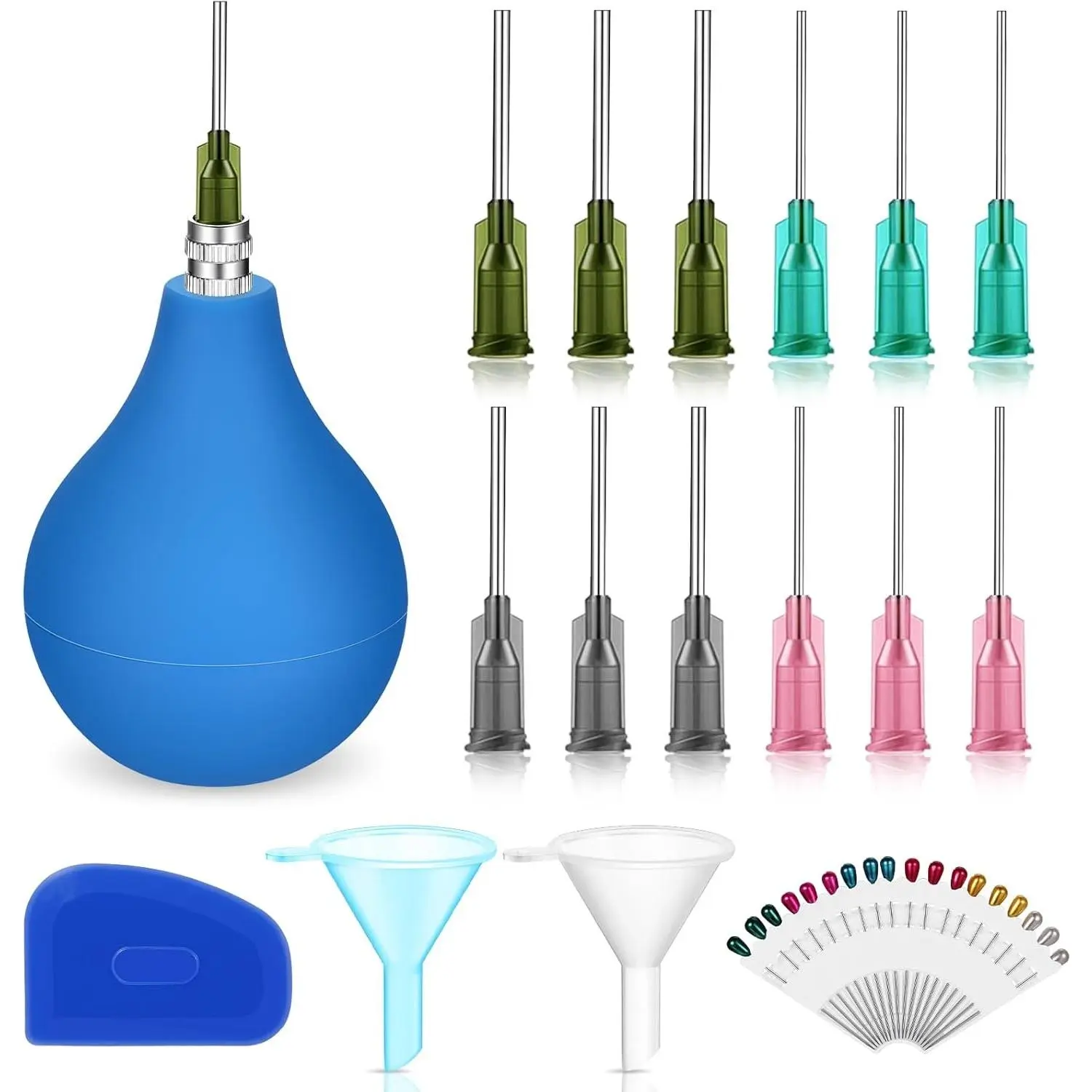 34 Pcs Pottery Tools Supplies Ceramic Precision Applicator Slip Trailing Bottles with Ceramic Precision Tips, 3 Ounce Needle Tip Squeeze Bottle Clay Tools Set for Pottery Glaze(Blue)