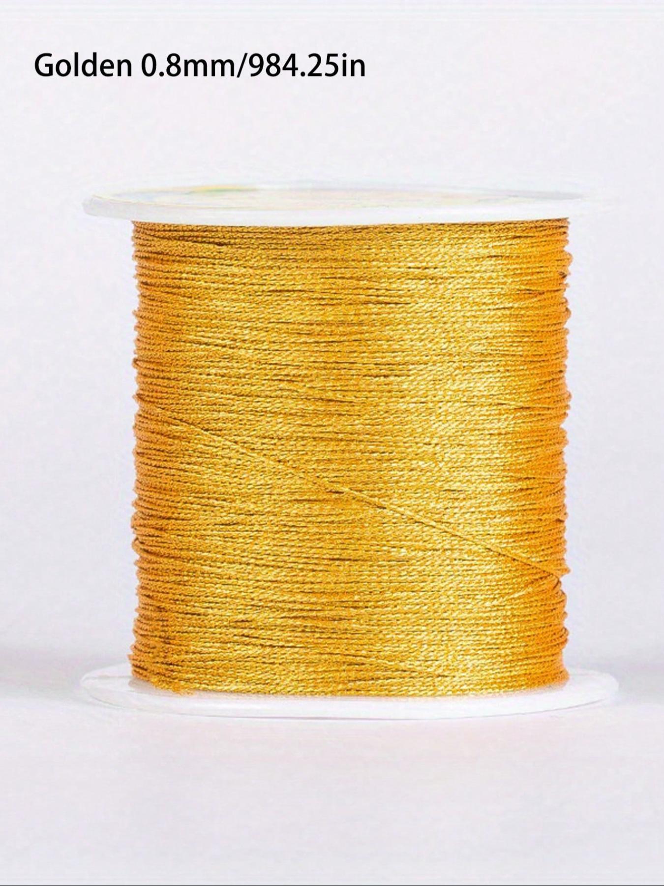 Gold/Silver Thread Macrame Cord Rope Braided String For Bracelet Necklace DIY Tassels Beading Shamballa String Jewelry Making