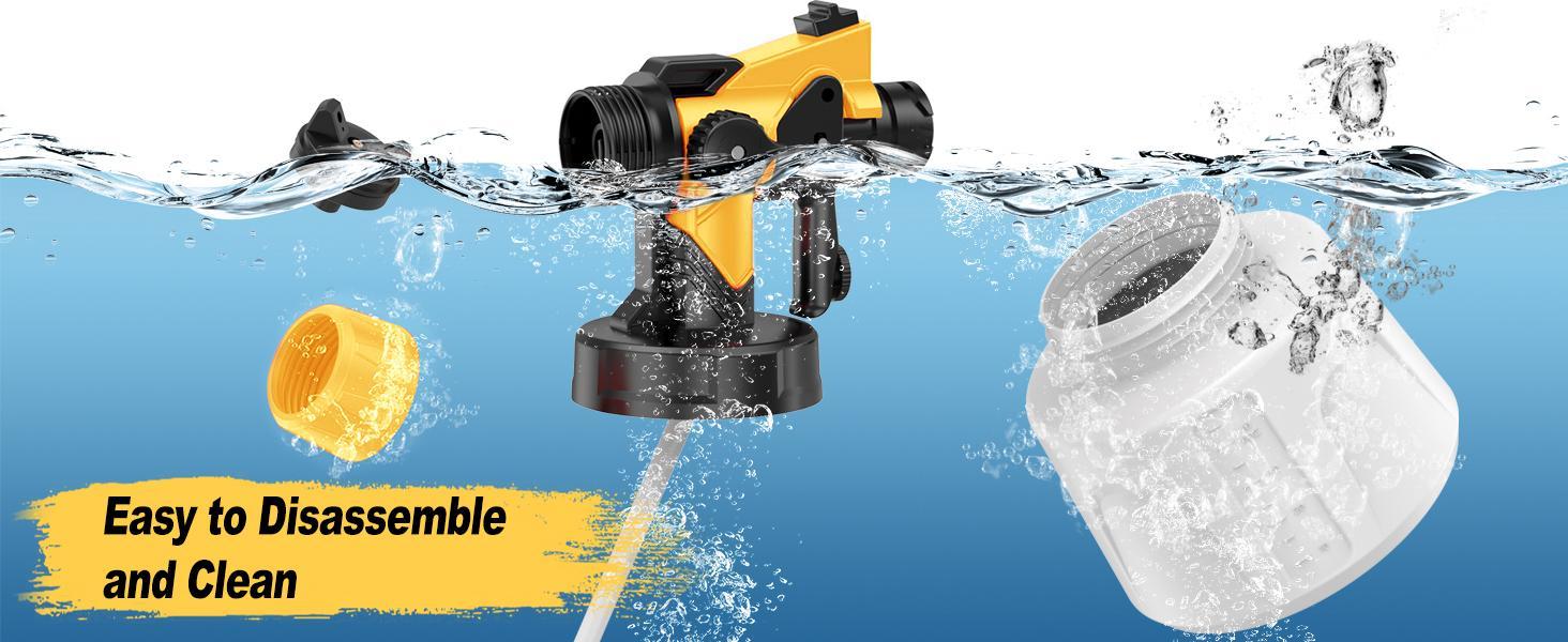 Paint Sprayer 1000W High Power Electric Spray Paint with Adjustable Spray Width Knob 4 Nozzles,1400ml High Capacity Container,Easy to Clean for Paint Sprayer for Furniture Garder Fence Walls Chairs Door Etc,MirrorZone.