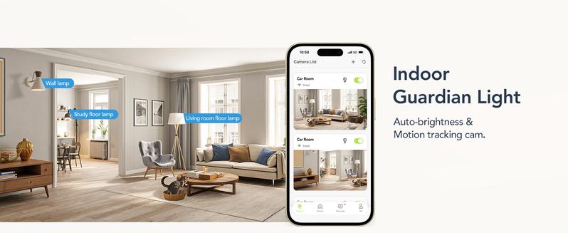 GNCC Light Bulb Camera, 2K HDR Security Camera, Indoor/Outdoor Cam with Color Night Vision and Infrared, 360 Pan Tilt Cameras for home, 2.4G WiFi Wireless, Double Lighting, Motion Detection, Two-way Audio Works with Alexa & Google Assistant