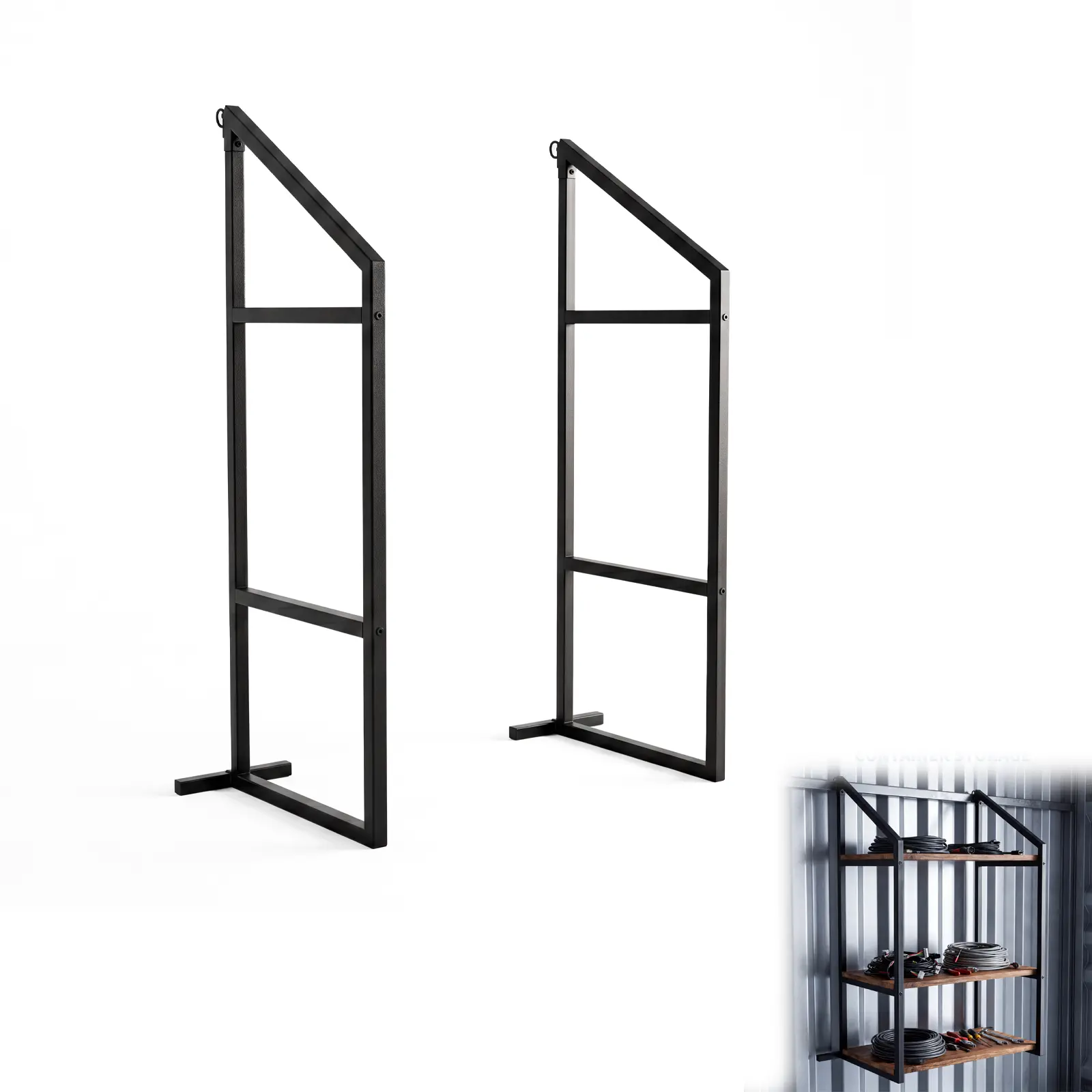 Gaomon Industrial 2-Pack Heavy-Duty Wall-Mount Steel Shelf Brackets - 52 in Extra-Long Support Hardware for Shipping Containers, Garages