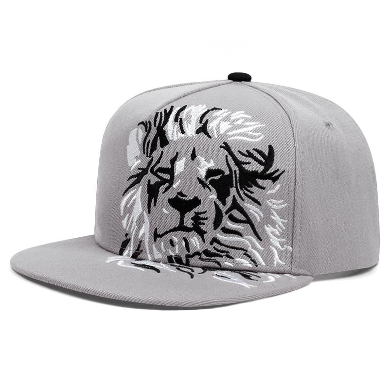lion embroidered baseball cap men hip hop flat brim hat fashion snapback cap casual sun visor cap women