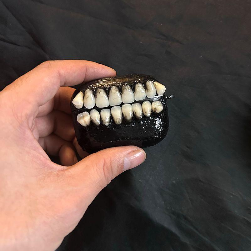 Horror Big Teeth Earphone Case, Bite-Resistant Protective Cover for 3rd & 4th Gen Headphones Pro/2/3, Shockproof Stereo Design, Earbuds, Headset