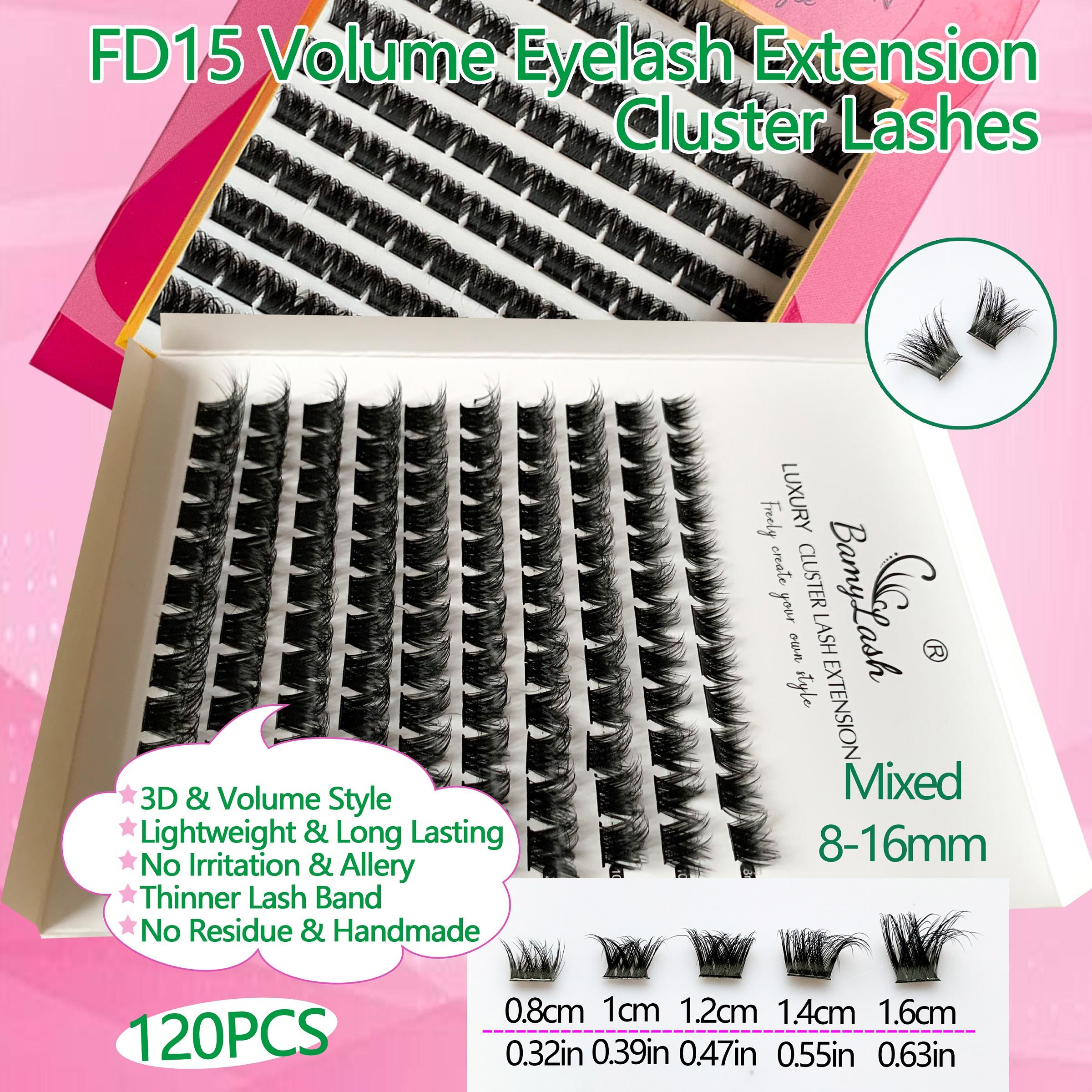 3-Box 3D Wispy Individual Cluster Lash Set - Ultra-Thick Volume, Curly Mixed Lengths - DIY Eyelash Extension Kit with Lash Bond, Seal, Remover, Applicator & Lash Brush - Everyday Eye Makeup, Gifts for Friends