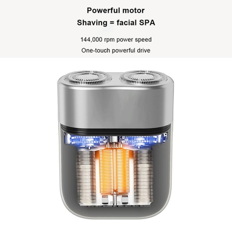 Aibesser Top-SELLING Men's Mini Electric Shaver for Men Magnetic Dual-Blade Razor USB-Rechargeable Pocket Groomer Ultra-Compact Travel Shaver for Car Office Home Daily Care Smooth  Waterproof Wet/Dry Grooming Shaver Razor, Multifunctional Epilator