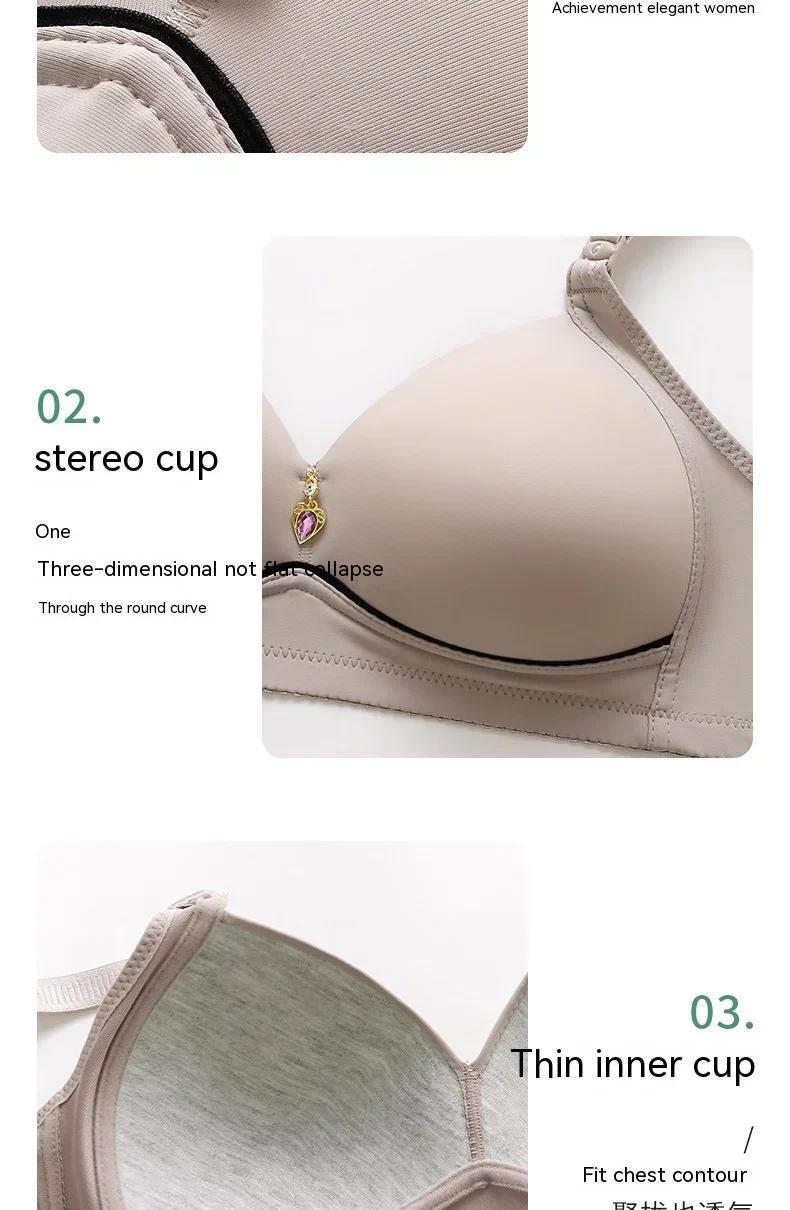 Women's Minimalist 6-Pack Wire-Free Mom Bras, Breathable Supportive Thin Glossy Non-Magnetic Plus-Size Clothes, Lady-Focused Comfortable Underwear for Curvy Figures
