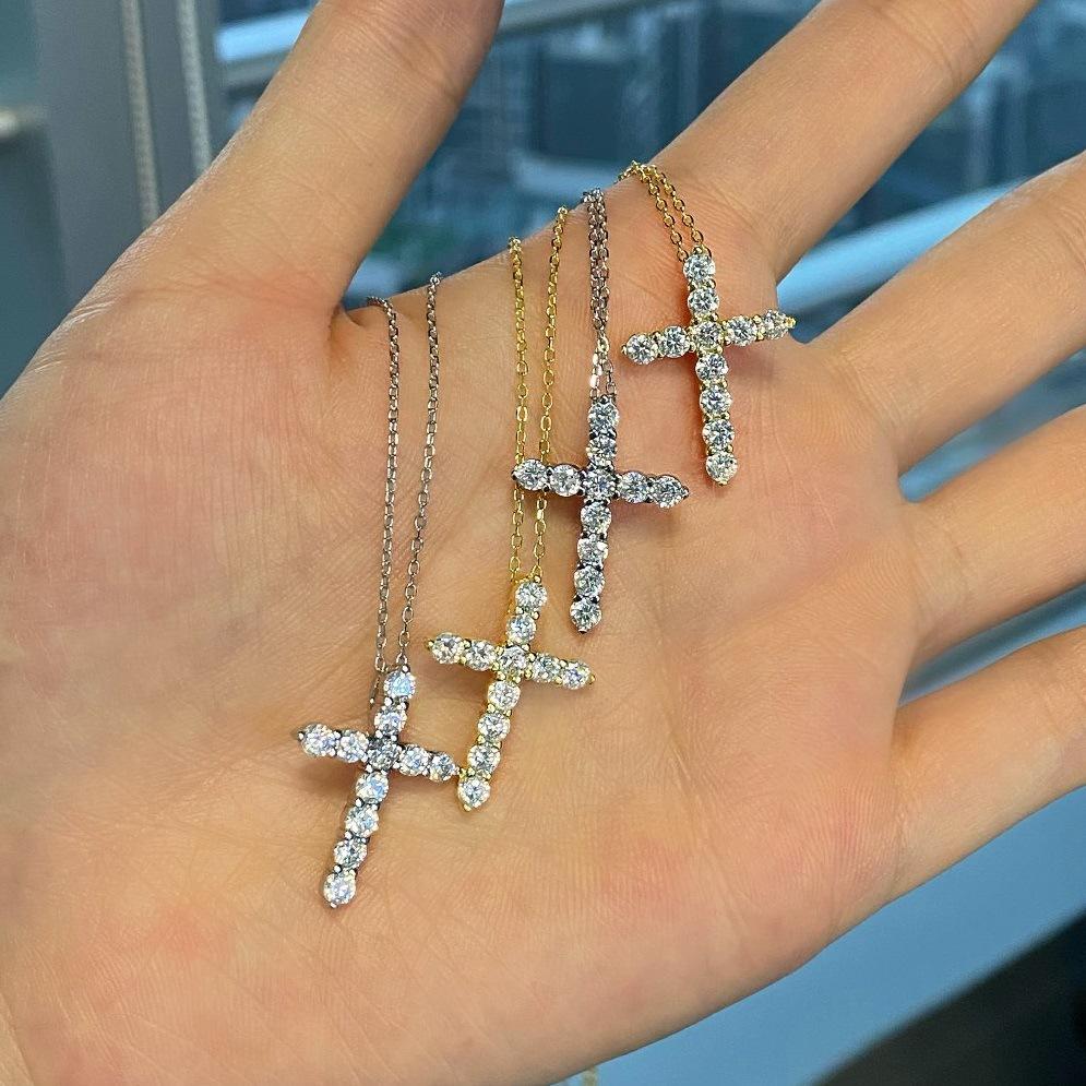 (TY018)S925 Sterling Silver Cross Pendant Necklace Simple Design, Sparkling and Charming, Perfect Gift for Women’s Daily Wear (TY018)S925 Sterling Silver Cross Pendant Necklace Simple Design, Sparkling and Charming, Perfect Gift for Women’s Daily Wear