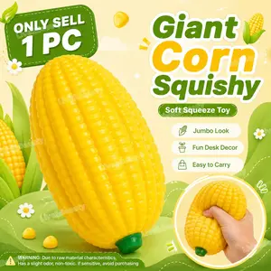 1 PC Giant Corn Squishy Toy, Jumbo Realistic Simulation Corn Squeeze Toy, Sensory Fidget Hand Toy, Cute Vegetable-Shaped Desk Decor and Novelty Gift for Adults Teens, Home, Office and Travel