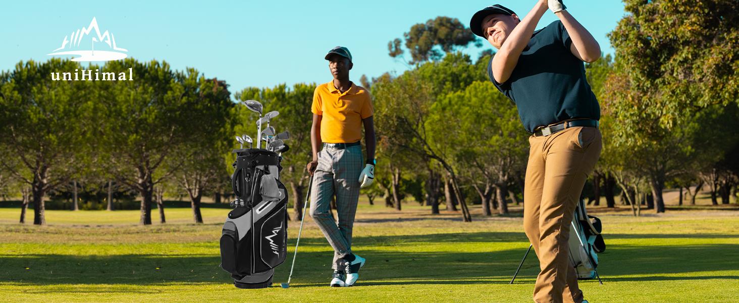 14-Way Golf Stand Bag, Premium Lightweight Golf Bag with Full-Length Dividers, Interchangeable PE-Padded Straps & Stabilizing Kickstand - Plush-Lined Top with Waterproof Cover 14-Way Golf Stand Bag, Premium Lightweight Golf Bag with Full-Length Dividers, Interchangeable PE-Padded Straps & Stabilizing Kickstand - Plush-Lined Top with Waterproof Cover