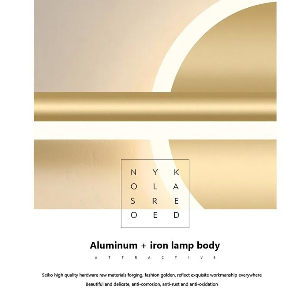 Modern mirror headlight 60cm black/gold mirror light LED aluminum warm light simple wall light with strong wiring, Modern mood lighting, suitable for living room, bedroom, dining room, modern office dressing table wall light