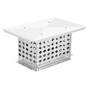 Garvee Chimney Cap, 8" x 13" Chimney Cover, Adjustable Bottom Stainless Steel Single Bolt Chimney Fireplace Cover with Practical Accessories & Easy Installation, for Protection from Birds, Debris, Rain, Snow
