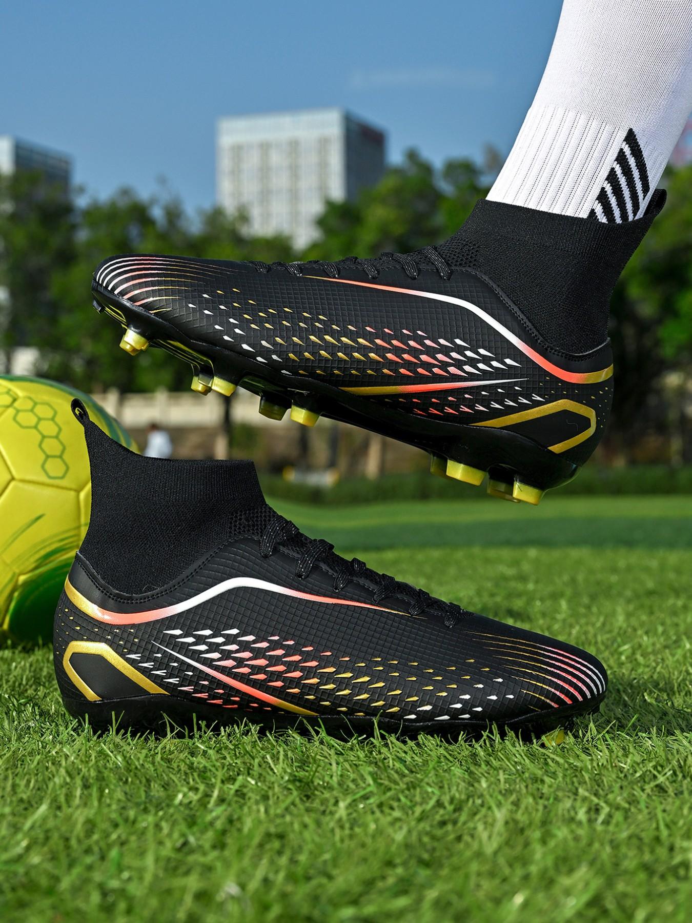 New Unisex Soccer Shoes, World Cup Ag Long Studs Anti-Slip Training Boots, Outdoor Grass Football Cleats, Professional Sportswear