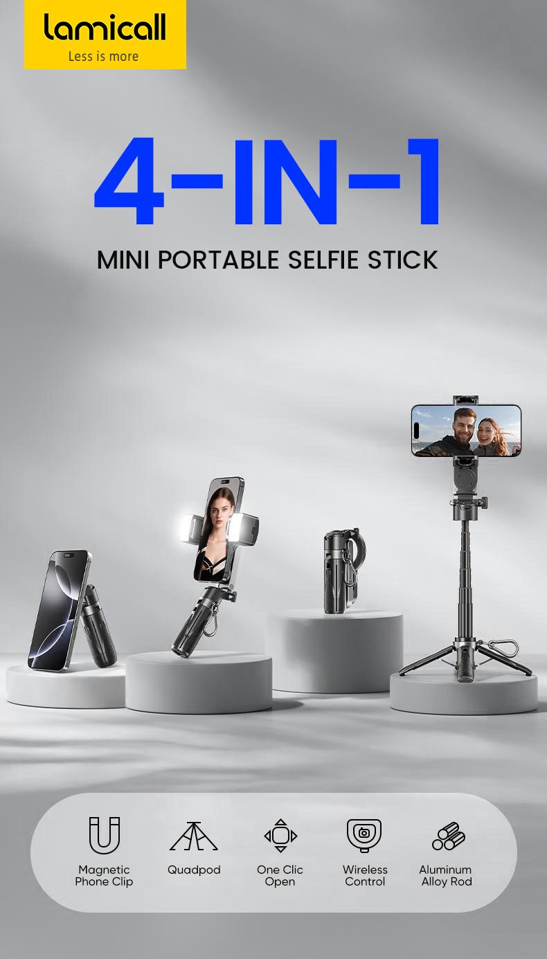 Lamicall Holiday Travel Gift – NEW 6-in-1 Magnetic Selfie Stick with Tripod, 360° Rotating Hands-Free Phone Holder, Bluetooth Remote for Selfies, Vlogging & Video Recording, Fits Most Phones  #TikTokShopBlackFriday #TikTokShopCyberMonday