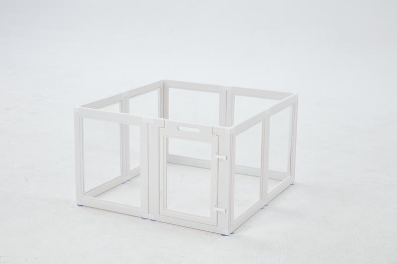 Transparent Pet Playpen, 8/12/16-Panel Pet fence with Door,  Indoor Dog Pen, 41*41*24/61*61*24, Foldable, White