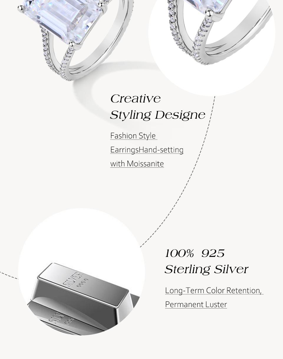 10CT D VVS1 Color Shining Synthetic Moissanite Ring for Women Engagement Wedding Party  Gift  Fine Jewelry R177