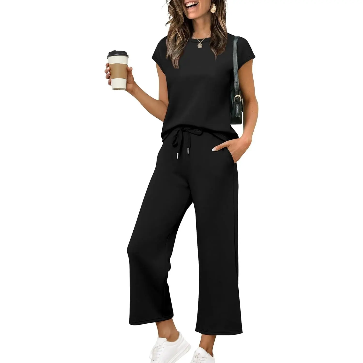 Women's Summer Two Piece Sets Vacation Outfits Cap Sleeve Tops Lounge Matching Sets Beach Fashion ClothesGift