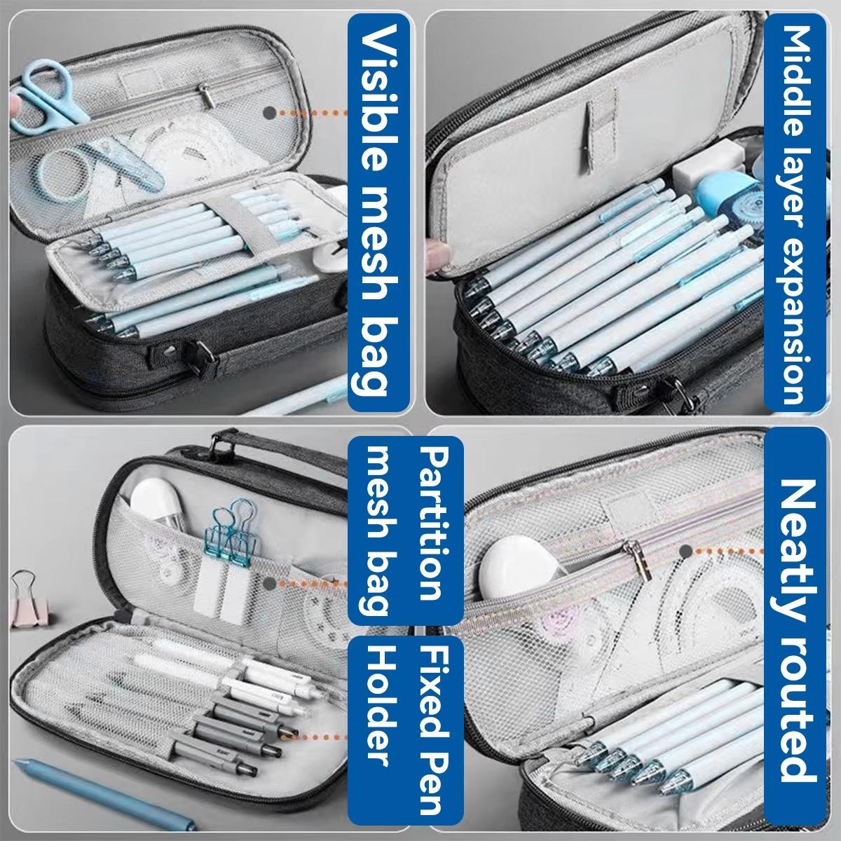 1pcs/4-layer Large Capacity Pencil Case Portable Multi-purpose Storage Bag Suitable for Office and School Student Stationery Pen Bag Office Supplies