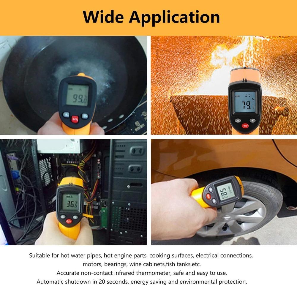 Professional Non-Contact Infrared Thermometer Gun - High Accuracy Laser Temperature Gun for Automotive Repair, Electrical & HVaC Maintenance. Instant Read, Durable & Fast Response Tool for Engine Diagnostics & Industrial Equipment.