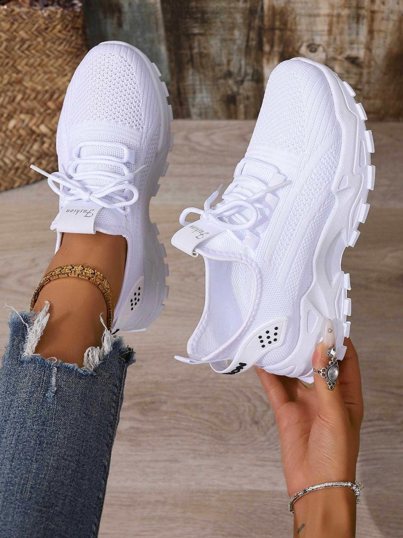 Women's New Casual Sports Shoes, Large Size Lightweight Soft Sole Anti-Slip Comfort Low Top Lace-Up, Perfect for Travel Shopping Garden Beach Activities Walking Shoes