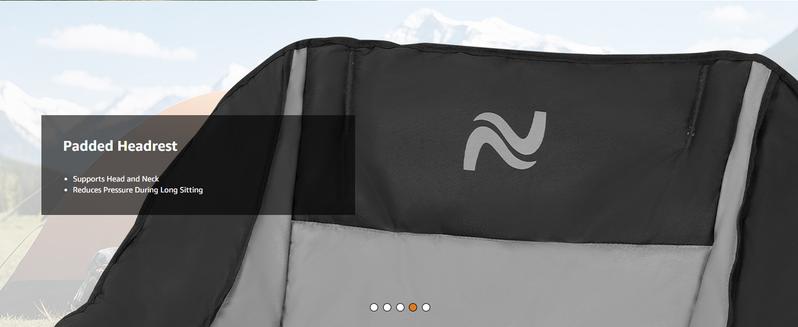 SLSY XXL Oversized Rocking Camping Chair for Adults, Fully Padded Folding Outdoor Lawn Chair with Cooler Bag & Side Pocket, Supports 400 lbs Portable Recliner