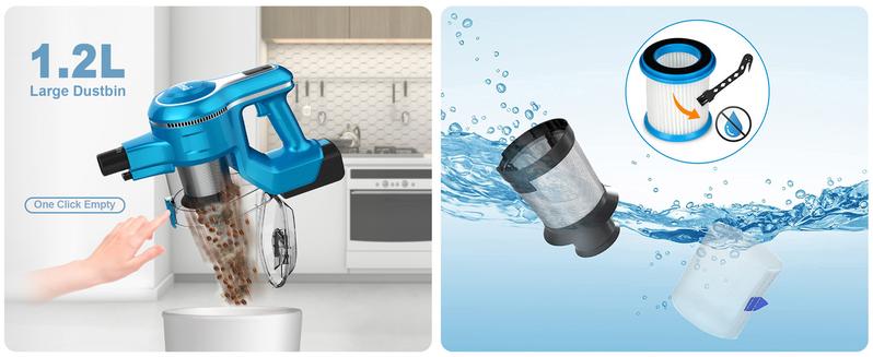 INSE S Series Cordless Vacuum Cleaner, 25Kpa 300W Powerful Cordless Stick Vacuum with 1 or 2 Batteries, Up to 45 or 90min Runtime, 6-in-1 Rechargeable Cordless Vacuum for Home Carpet Floor Pet Hair