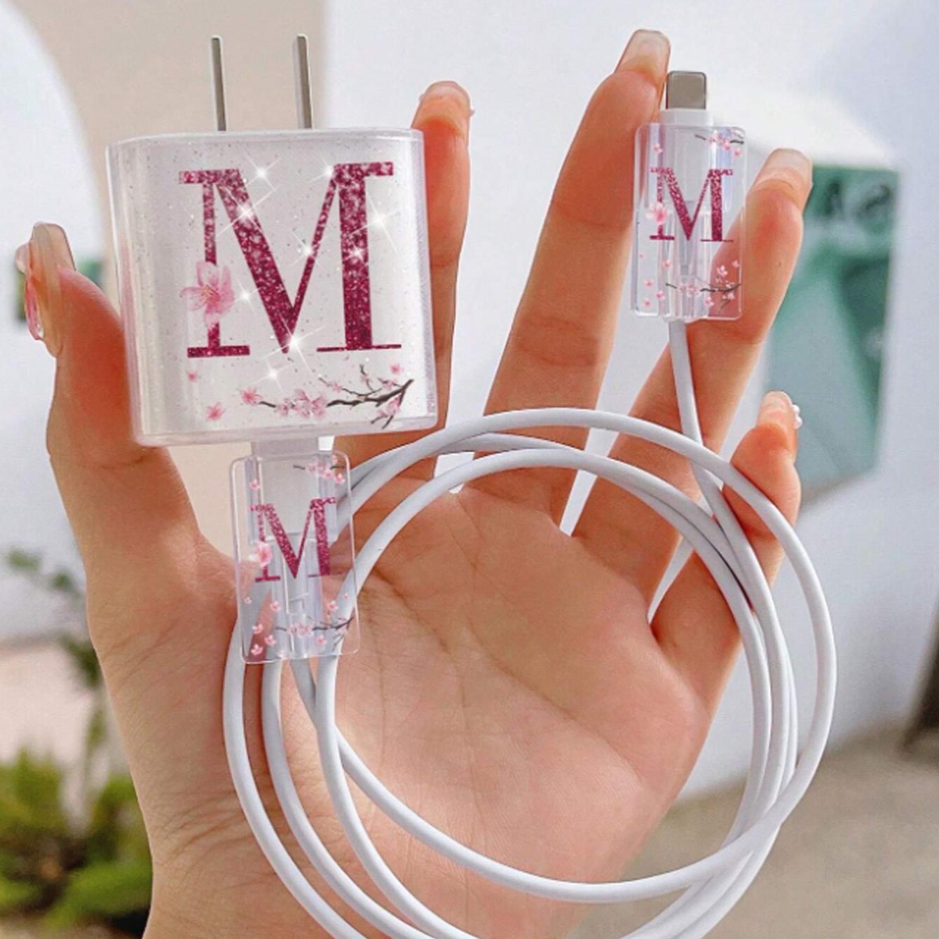 Charger Protector Case with Silicone Strap, Charging Cable Organizer, iPhone Accessories, Protects Charger & Data Cables, Durable