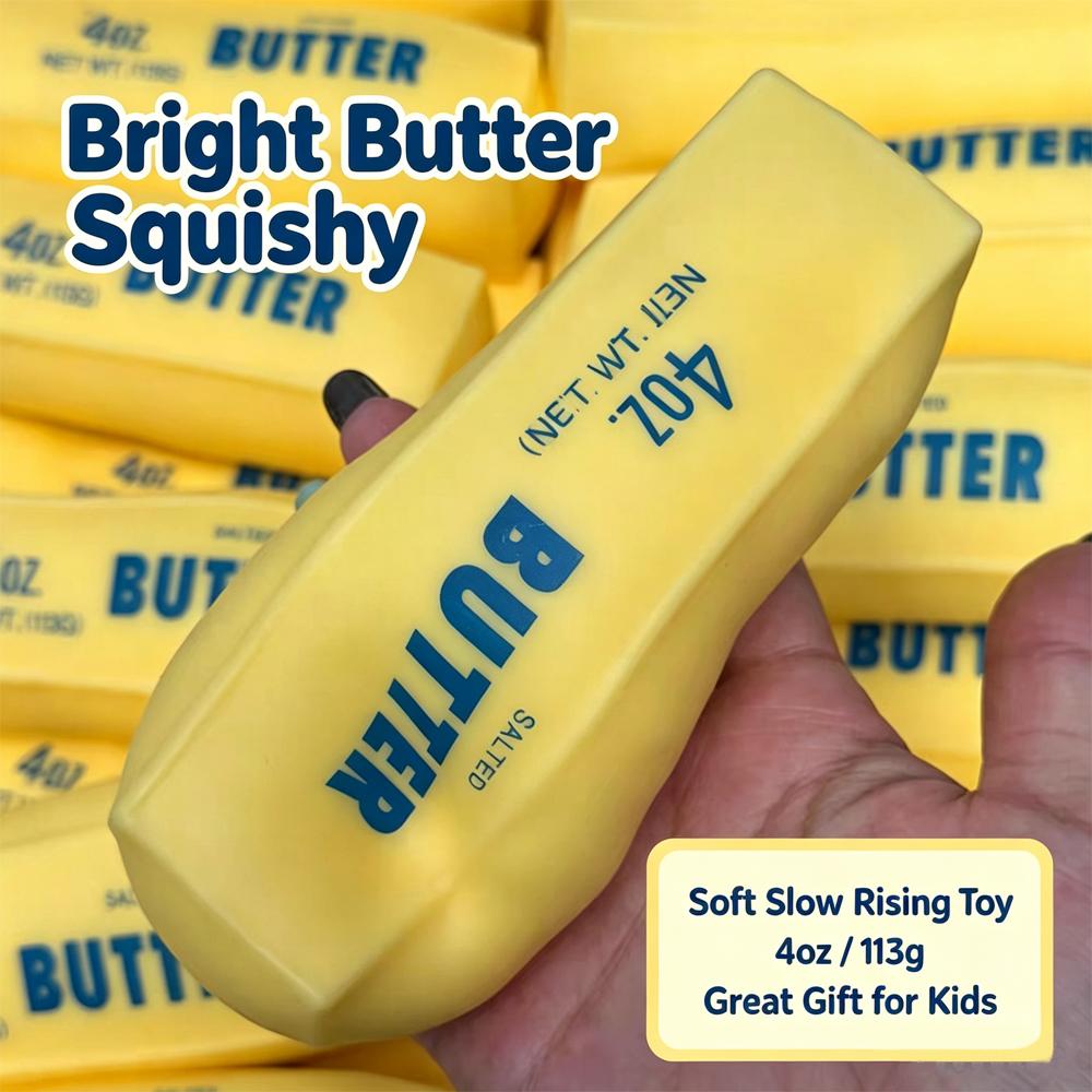 Crunchy Butter Squishy Cheese Sticks Toy,Slow-Rebound Stress Relief Toy Building Blocks,Cute Soft Sensory Toy, Relaxing Desk Toy Squeeze Toy Stress Relief Desk Toy For All Ages,Stress Relief Gift