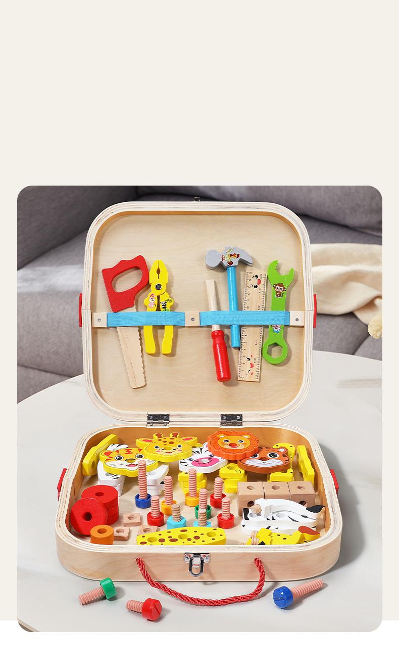 Children's Animal Assembly Toolbox, Funny Wooden Tools Toy, Play House Preschool Education Educational Toys, Create Thinking&Hands-On Ability, , Birthday Children's Day Gifts For Boys Girls