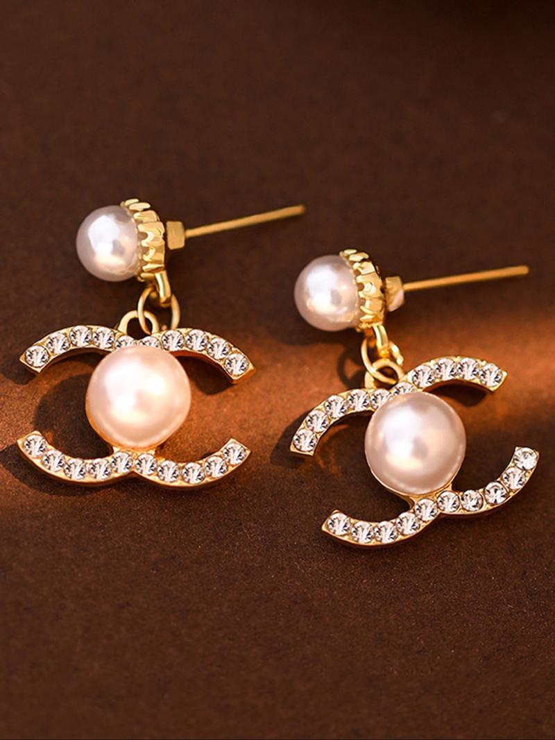 Elegant Pearl Decorated Dangle Earrings, Fashion Earring, Vintage Faux Pearl, Women's Daily Wear Basic Design Jewelry Gift