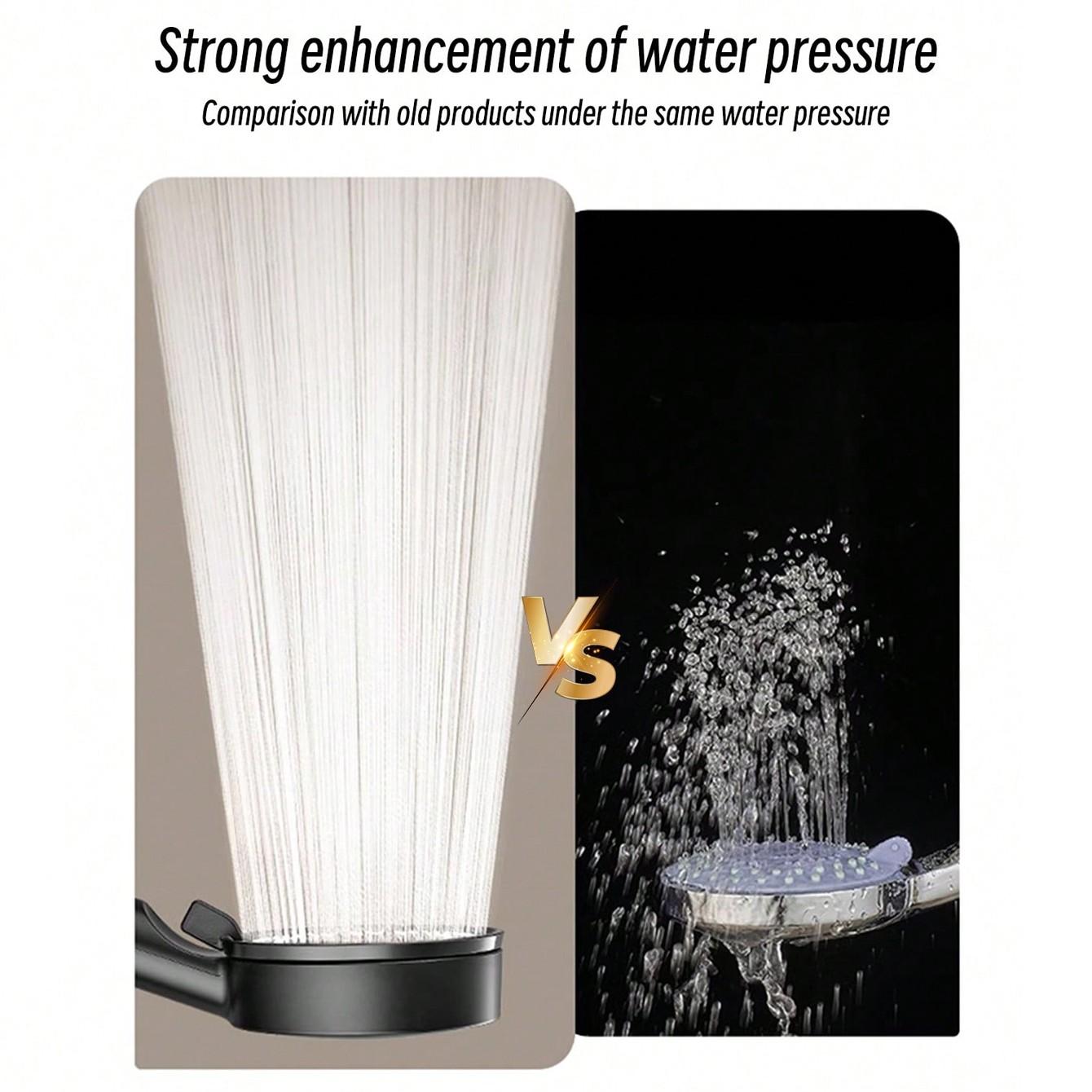 Shower Head Set with Hose and Base, No Drilling Installation, 150cm Long Shower Accessories, Easy Assembly, Bathroom Essentials