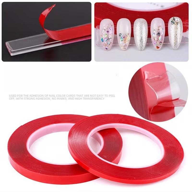 100pcs/30pcs/10m/3m Nail Adhesive Tape False Nails Display Stand Glue Double-sided Pasted Practice Show Square Round Strong Sticky Glue Sticker Roll Double Sided Adhesive Tape Acrylic Transparent No Trace Sticker