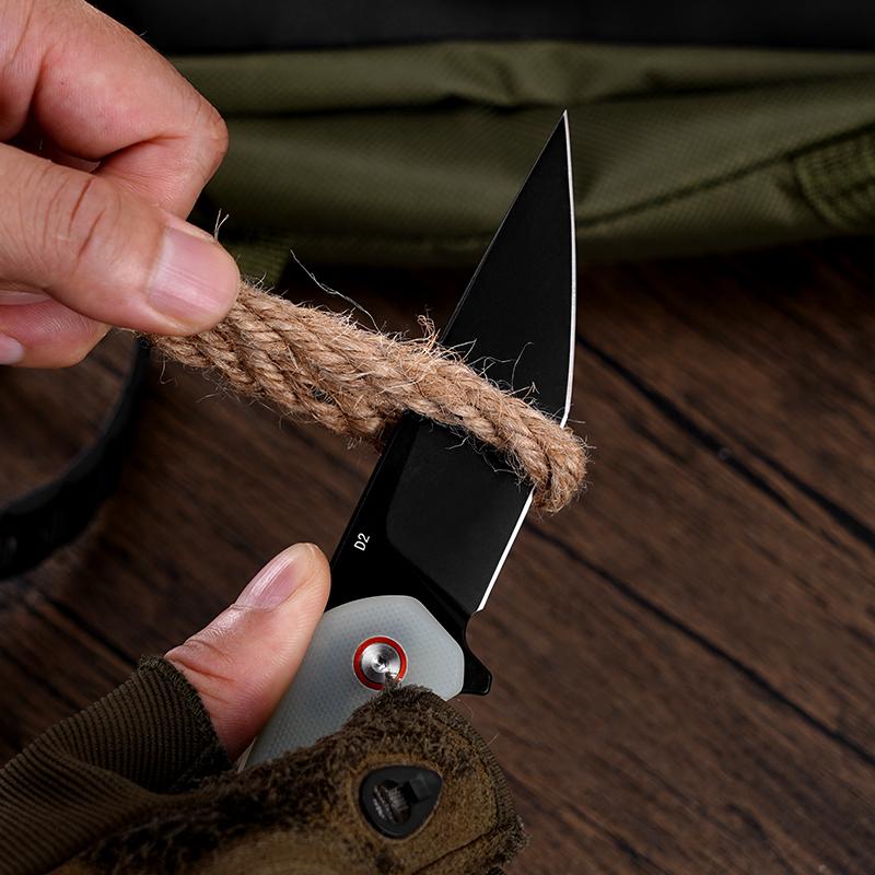 KLAKEN J147-VIREX EDC Pocket Knife, D2 Blade With G10 Handle