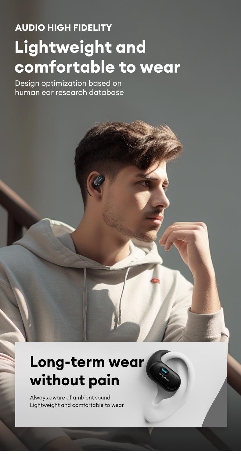 Transformers T15 OWS Wireless Bluetooth Headset 5.4 Surround Sound Streamlined Ear-hook Design Compatible With Android & IOS