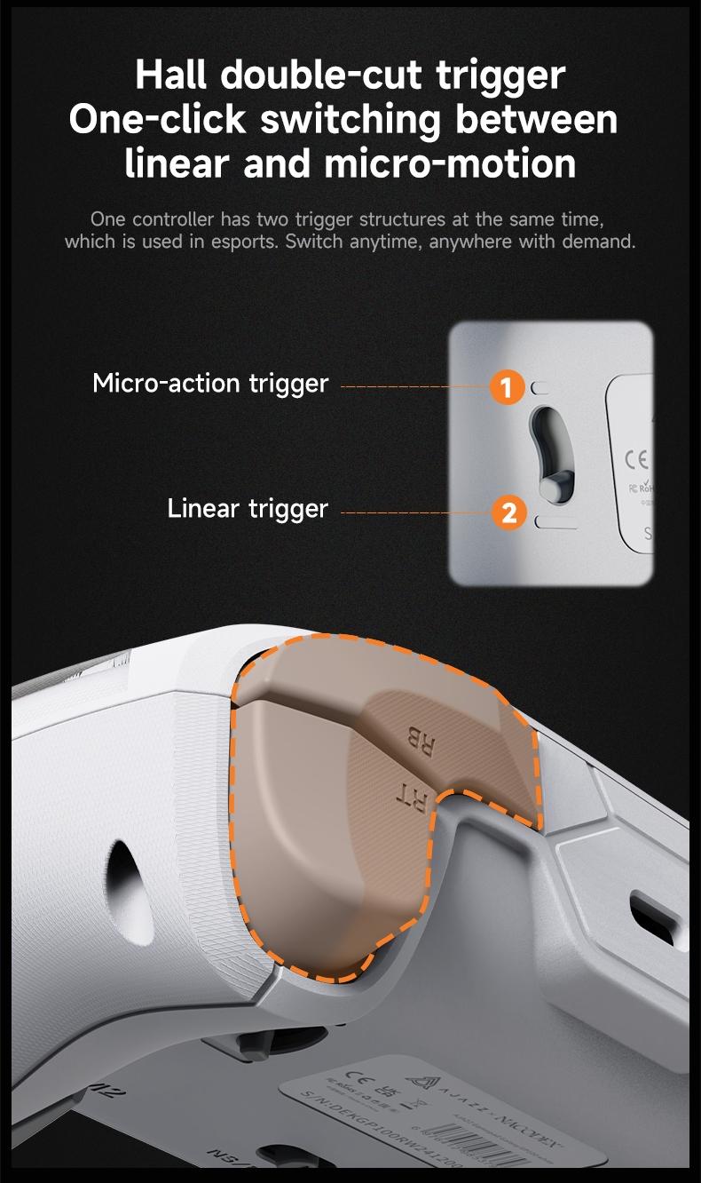 2026 GP100 Esports Controller AJAZZ Wireless Controller Gaming Controller Full Hall Linear Joystick Six Axis Sensory Hall Double Cut Trigger One Click Switching All Mechanical Buttons Delicate Vibration Macro Programming Key 1000 Hz Return Rate RGB