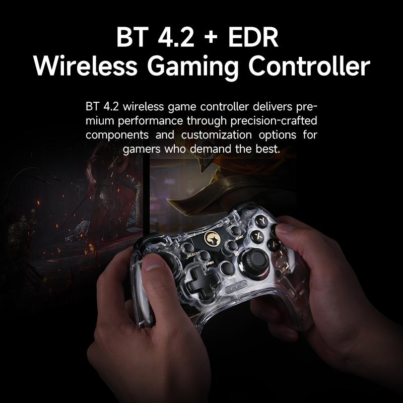 Marvo Game Controller Acrylic RGB Backlit Wired Game Controller Supporting to PC Gaming, Moblie Phone - Boy's Gift for Gamer Marvo Game Controller Acrylic RGB Backlit Wired Game Controller Supporting to PC Gaming, Moblie Phone - Boy's Gift for Gamer