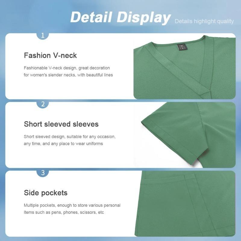 Two Piece Set Suitable for Both Men and Women Suitable for Wiping Beauty Skincare SPA Spa Uniforms Pet Stores Veterinary Nurses Scrubbing and Brushing Uniforms