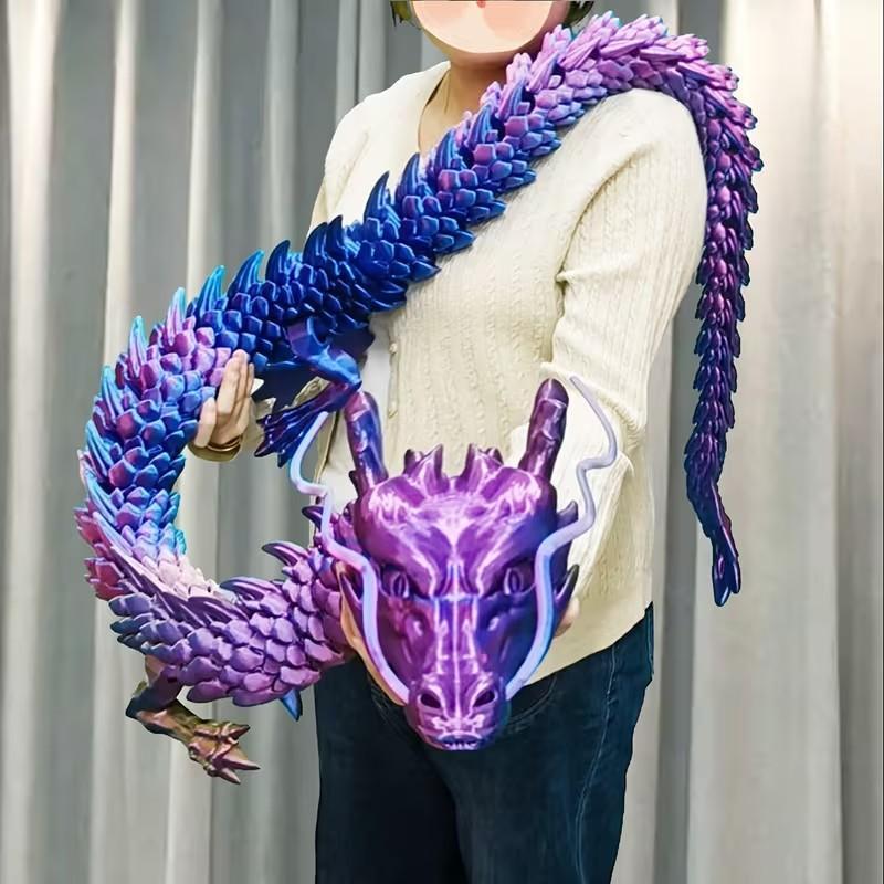 3D Printed 150cm Dragon Model, Giant Chinese Dragon Desktop Decoration, Desktop Statue, Unique Home Office Decor, Ornaments Decoration, Decorative Sculptures, Collectible Figurines, Perfect Holiday Gift, Valentine's Day Present