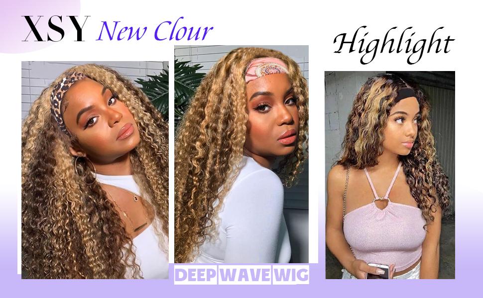 Highlight Ombre Headband Deep Wave Headband Wig Human Hair 180% Density Half Wigs for Black Women Glueless None Lace Front Wigs Brazilian Virgin Human Hair Headband Wigs Curly Wig Highlight Ombre Headband Deep Wave Headband Wig Human Hair 180% Density Half Wigs for Black Women Glueless None Lace Front Wigs Brazilian Virgin Human Hair Headband Wigs Curly Wig