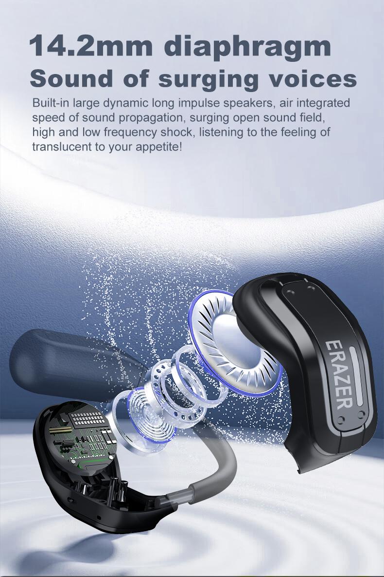 ERAZER X8 OWS Wireless Bluetooth Earphones Playing Music Phone Calls Headphones & Meeting Summary Earbuds