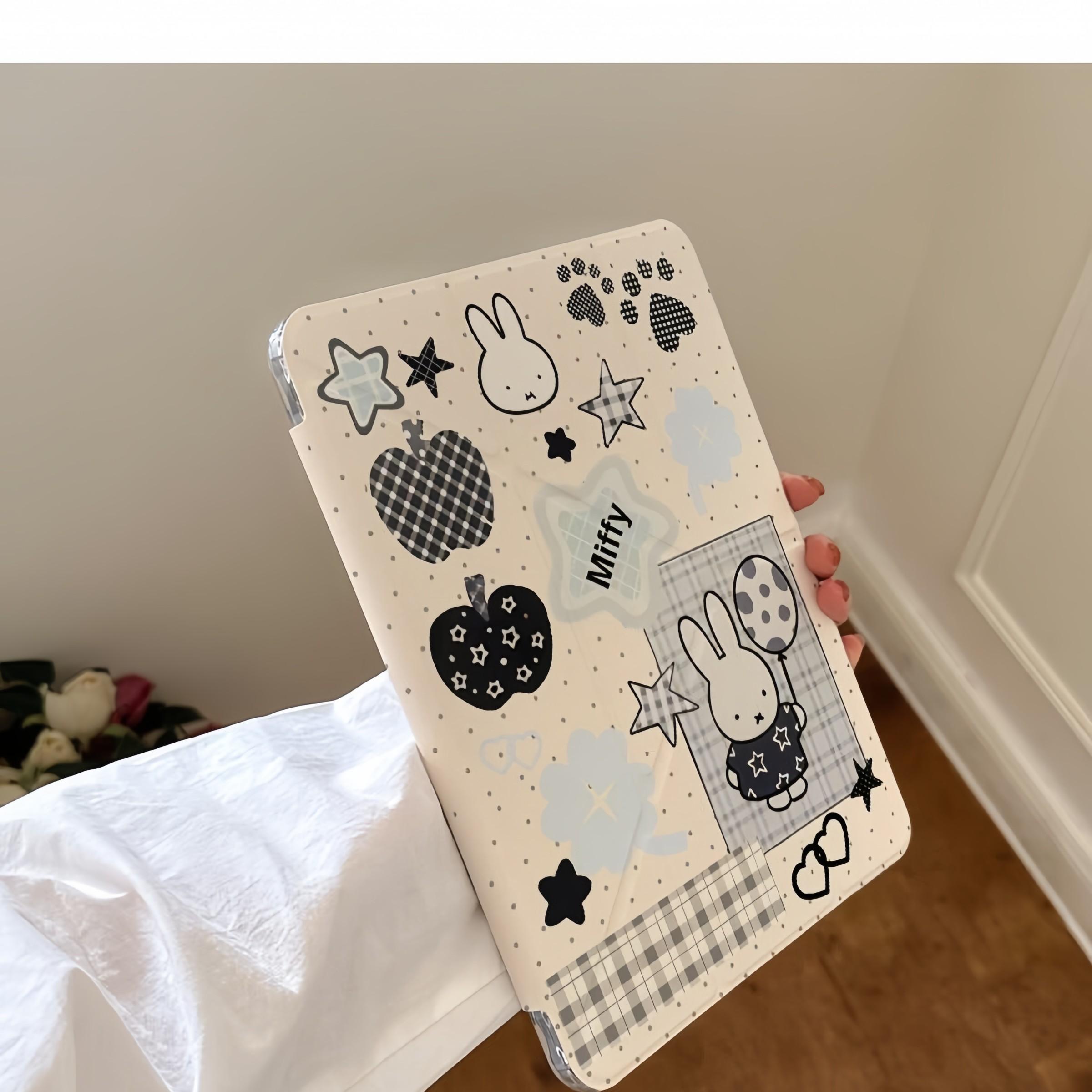 iPad Protective Case for 10.2 Inch, Air3/10.5, Pro 9.7, Transparent Anti-Drop, Foldable, Full Coverage, Pen Slot, Hard Shell, Style Design, iPad Covers, iPad Protective Casing, Tablet Accessories