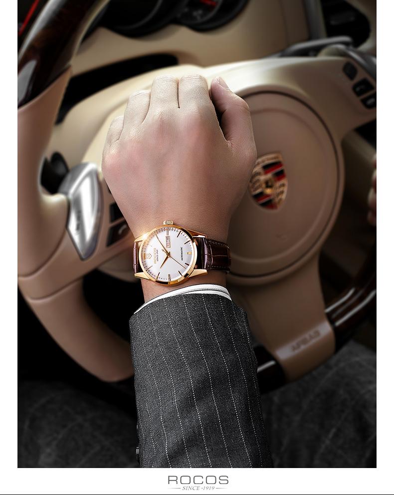 ROCOS Luxury Fully Automatic Mechanical Watch | High-End Stylish Design, Waterproof & Durable, Men's Minimalist Elegance, Showcasing Exceptional Taste
