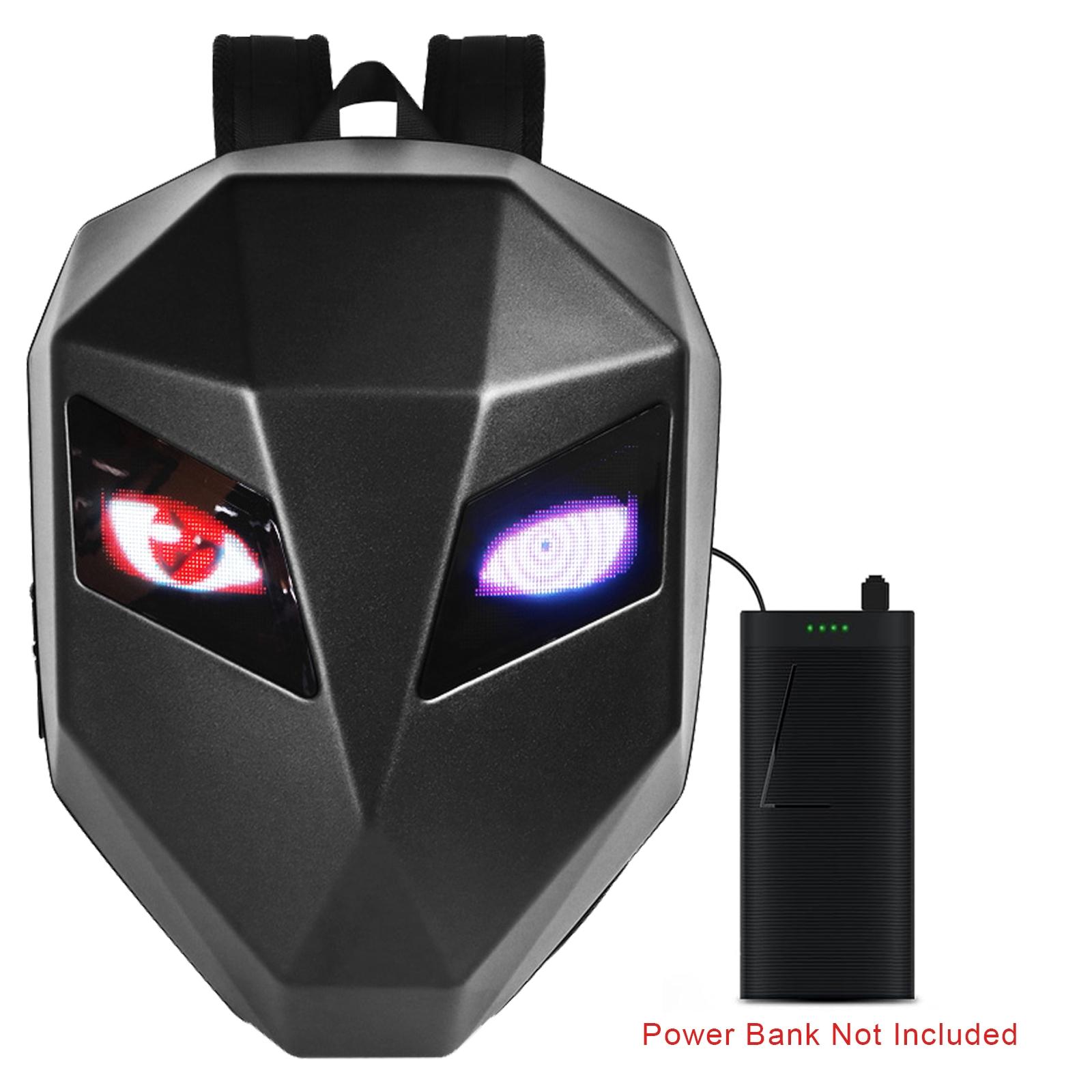 Smart LED Programmable Motorcycle Backpack Waterproof Hard Shell, Large Capacity Full-Size Helmet and Laptop, University Gift Birthday Christmas Gift, University Gift, Cool Gift for Boys, LED Cool Backpack（Requires Self Provided Power）