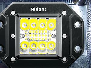 Nilight 4PCS 42W Flush Mount LED Pods Spot Flood Combo Beam Driving Light Backup Light Reverse Light Grill Mount Light with 16AWG LED POD Lights Wiring Harness Kit -4 Leads Triple Row dealsforyoudays Under Dash Lighting Underglow Car